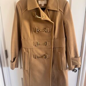 Michael Kors Tan Trench Coat with Gold Toggles